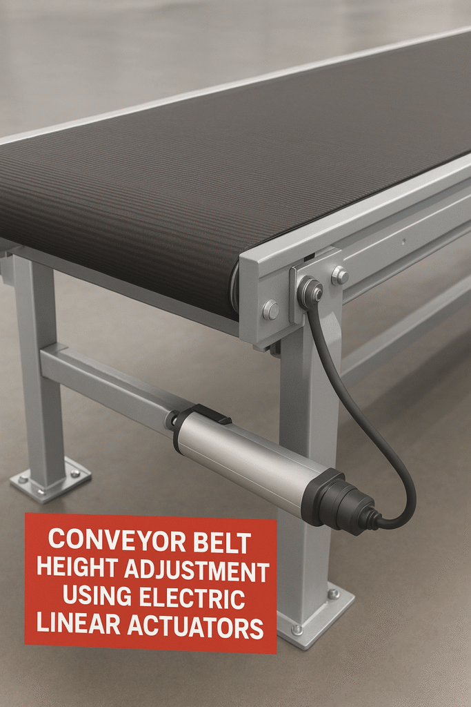 Conveyor Belt Height Adjustment Using Electric Linear Actuators