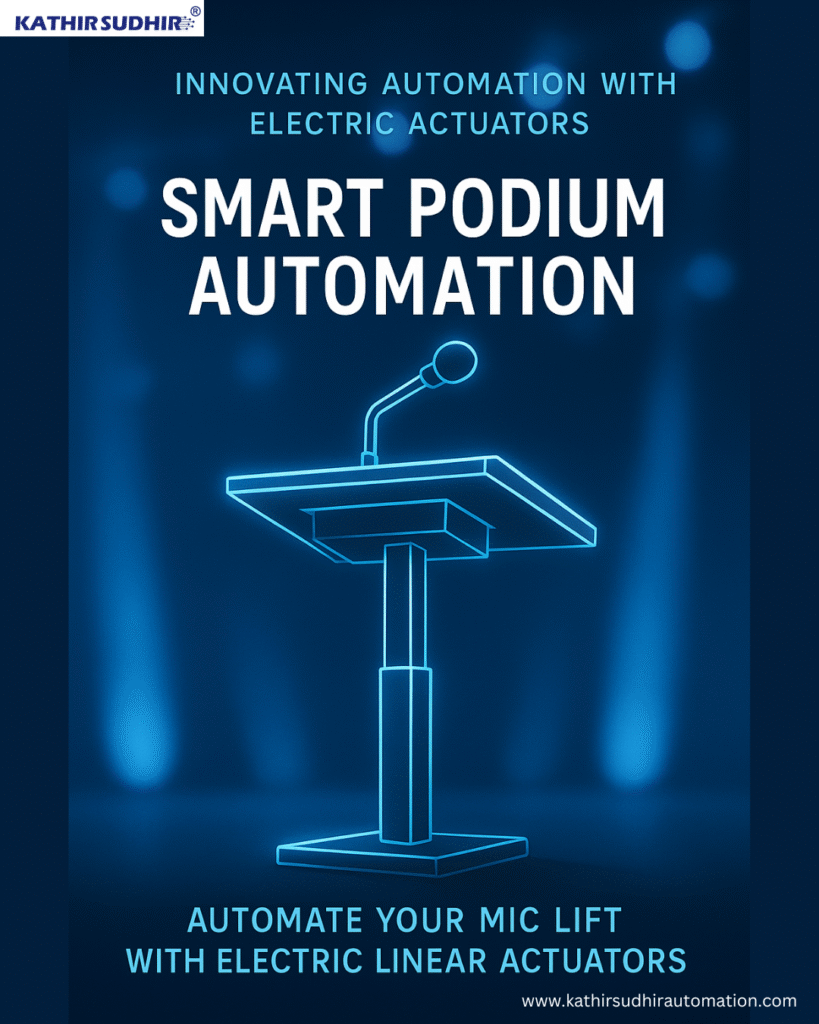 Podium Mic Lift Systems Using Electric Linear Actuators