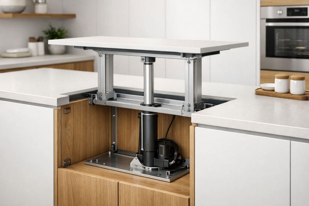 pop up counter using linear actuator