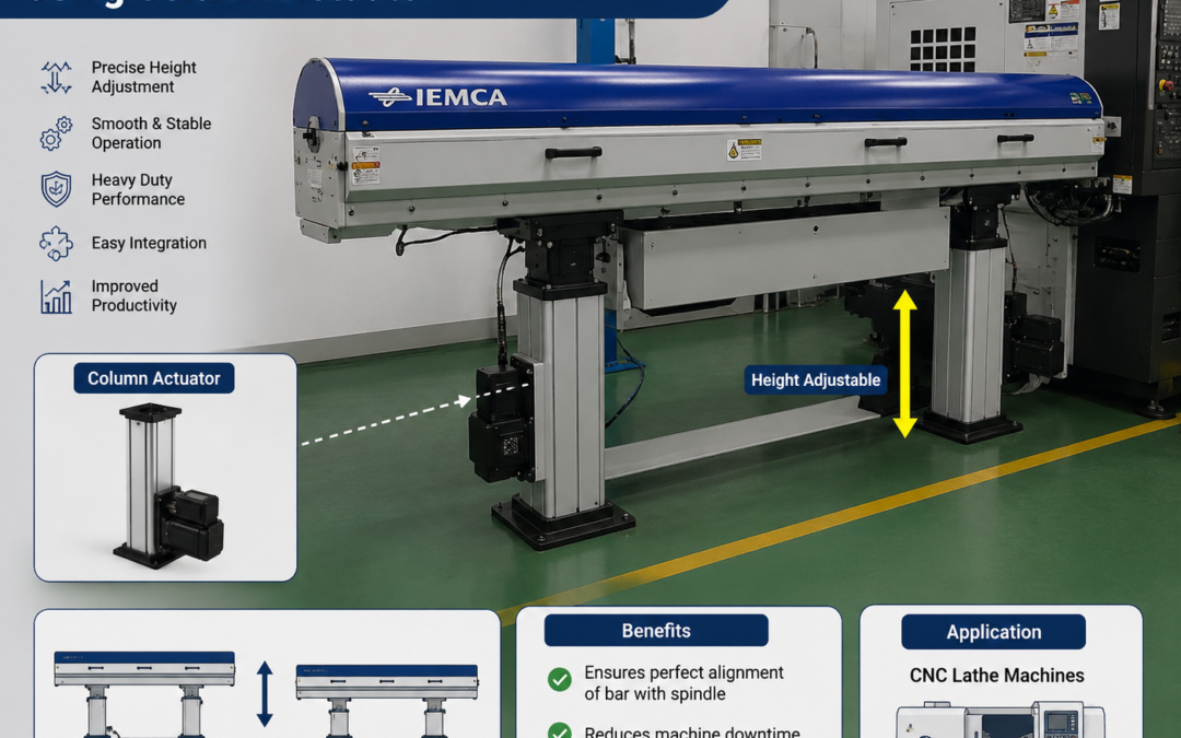 Bar Feeders’ Height Adjustment Using Column Actuator