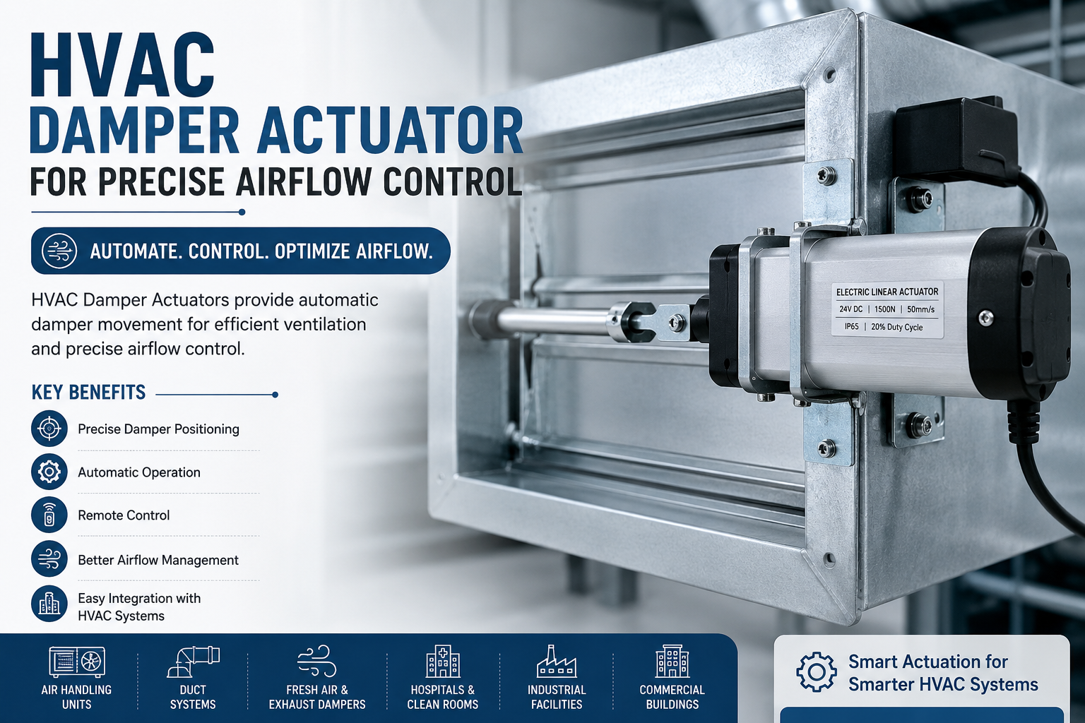 HVAC Damper Actuator for Precise Airflow Control