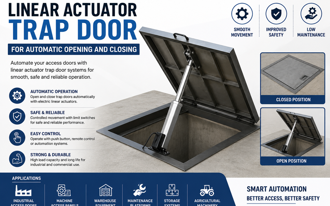 Linear Actuator Trap Door for Automatic Opening and Closing