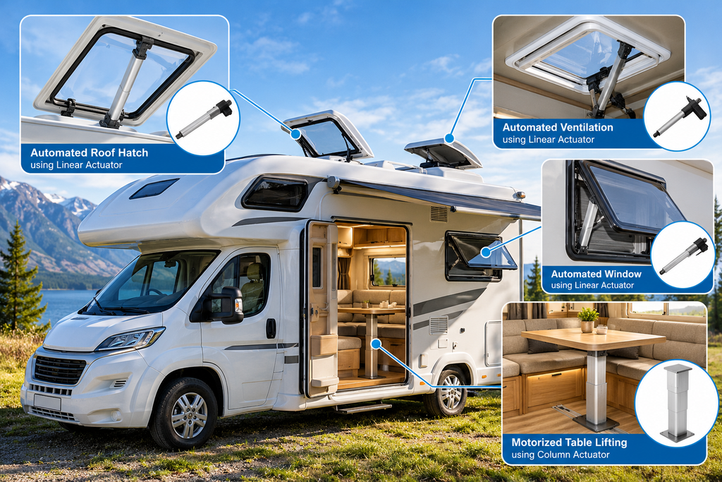 RV Actuator Applications by the Lake Camper